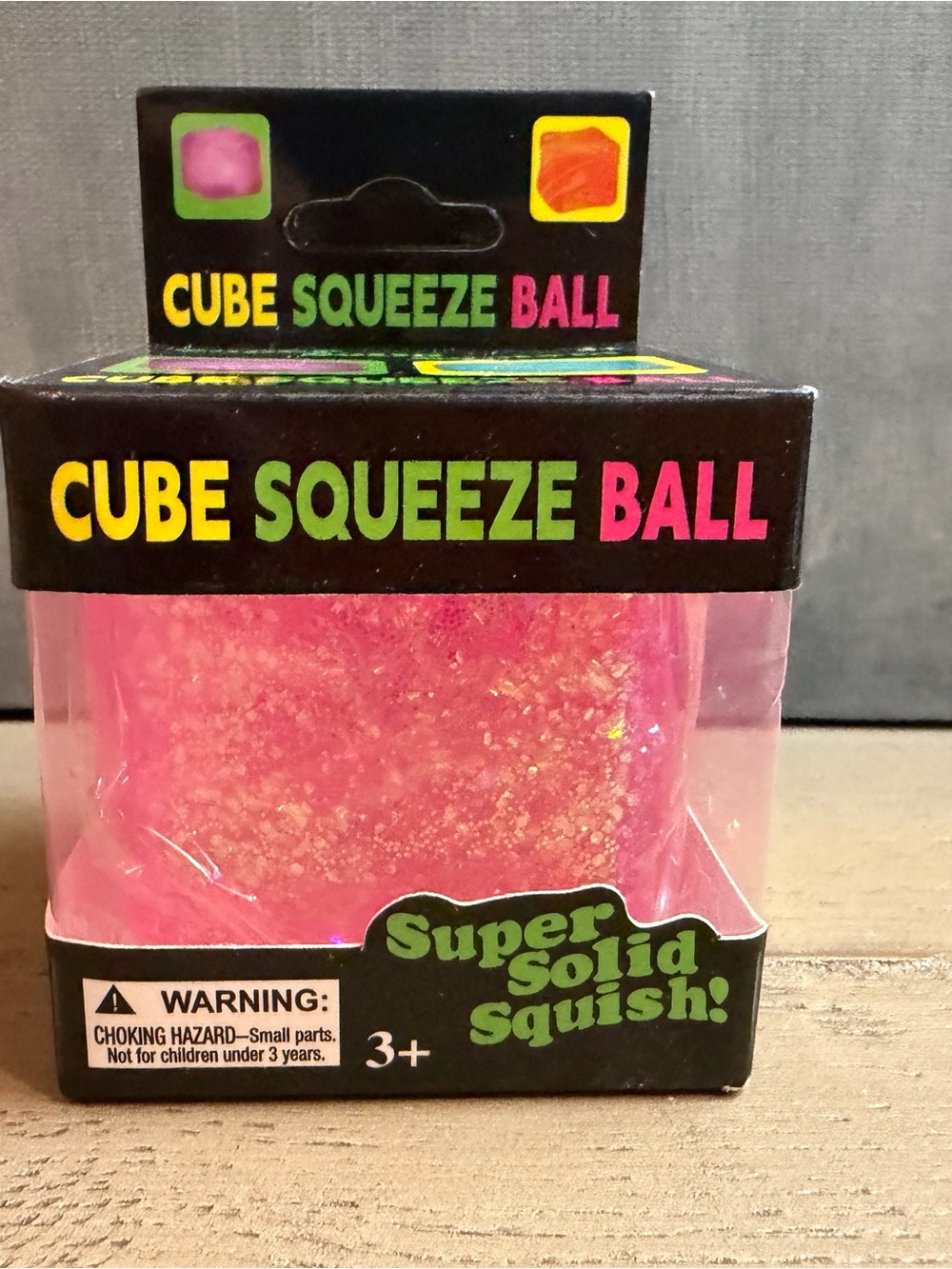 Pink Glitter Cube Squishy